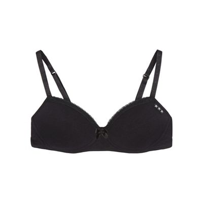 Pack of two girl's black moulded cup bras
